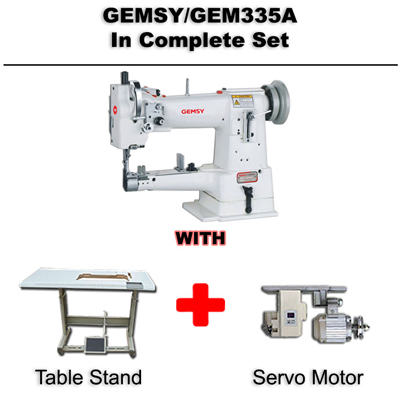  Gemsy 335A Single Needle Sewing Machine In complete set with table stand and servo motor