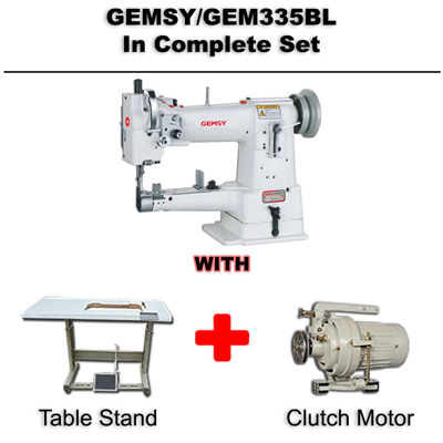  Gemsy 335BL Single Needle Sewing Machine In complete set with table stand and clutch motor