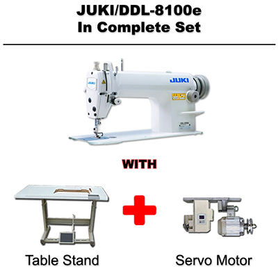 Juki Lockstitch Sewing Machine DDL 8100E Complete Set Table Stand and Servo Motor