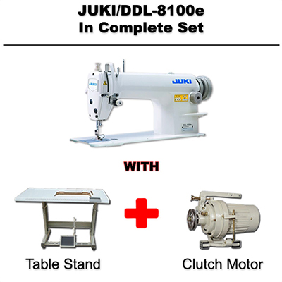 Juki Lockstitch Sewing Machine DDL 8100E Complete Set Table Stand and Clutch Motor